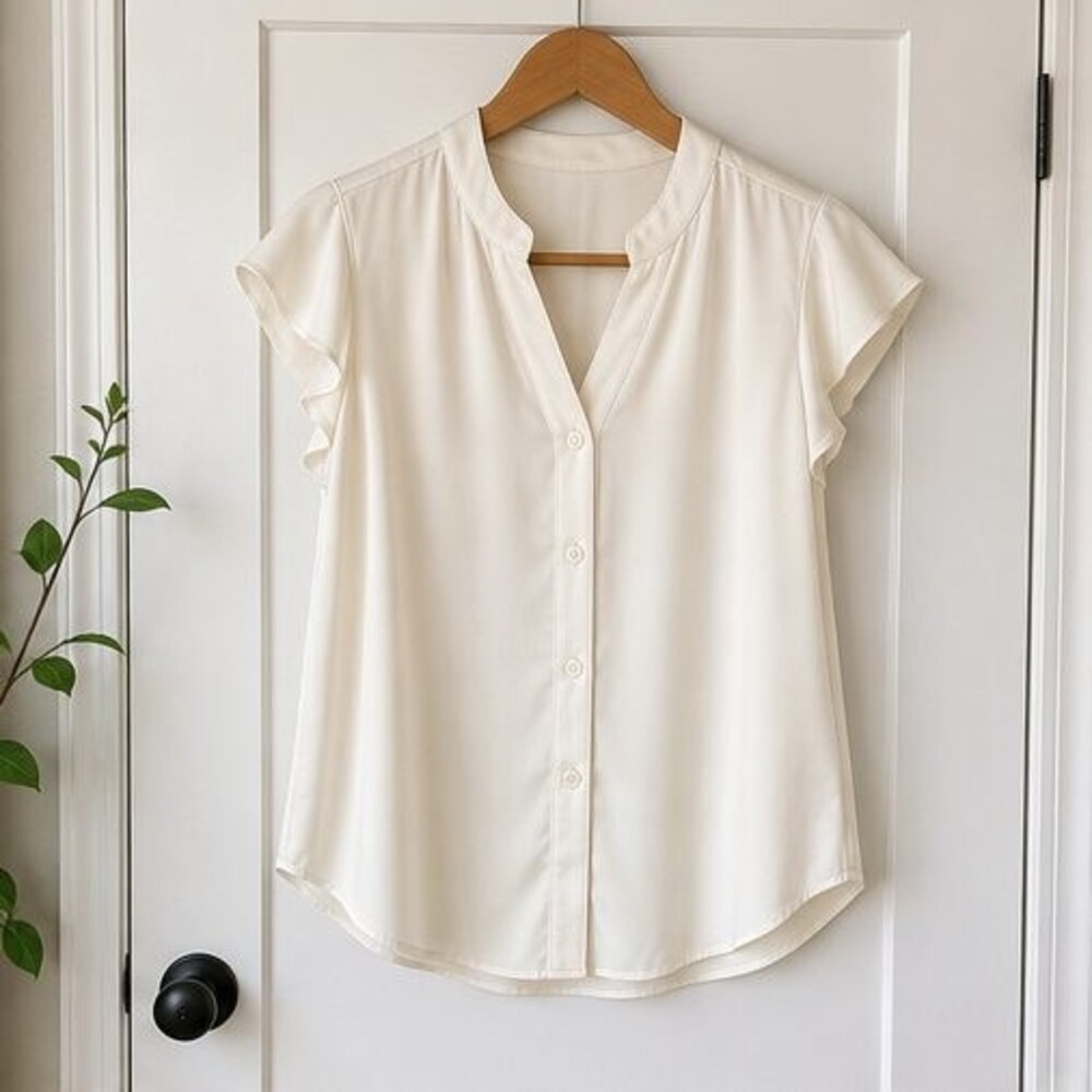 Cream Button Blouse